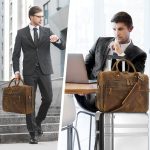 Ringsun Leather Briefcase for Men Large Satchel Bags, Mens Business Travel Case Messenger Bag, Fits 15.6" Leather Laptop Bag - Image 7